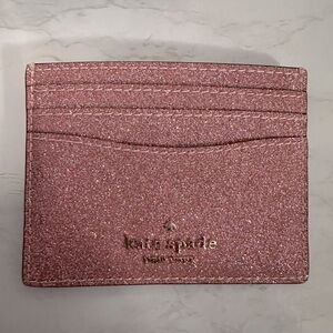 Kate Spade New York Pink Glitter Card Holder